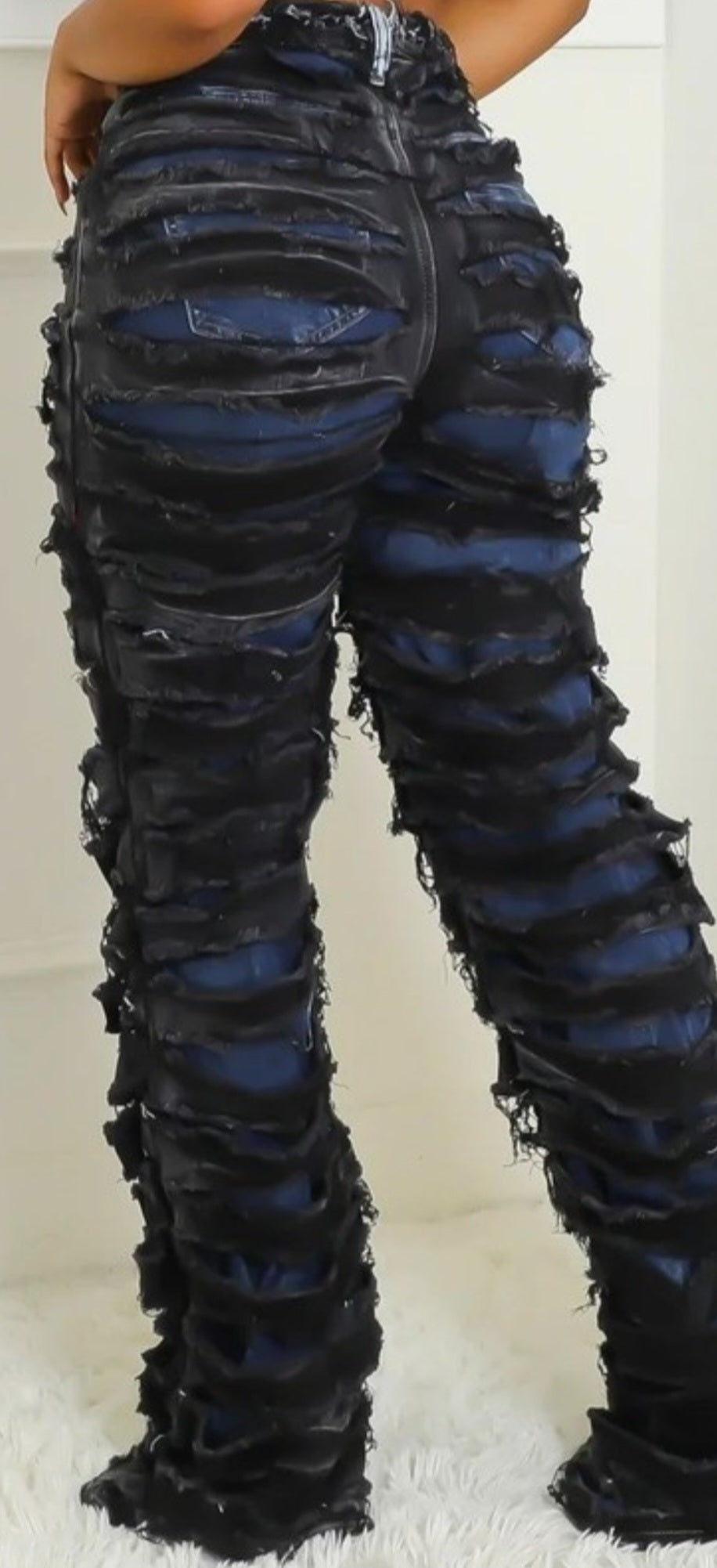 B&B Shredded Distressed Jeans