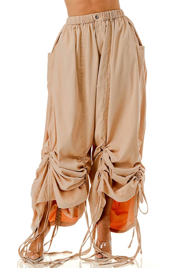 Loose Fit Palazzo Drawstring Pants