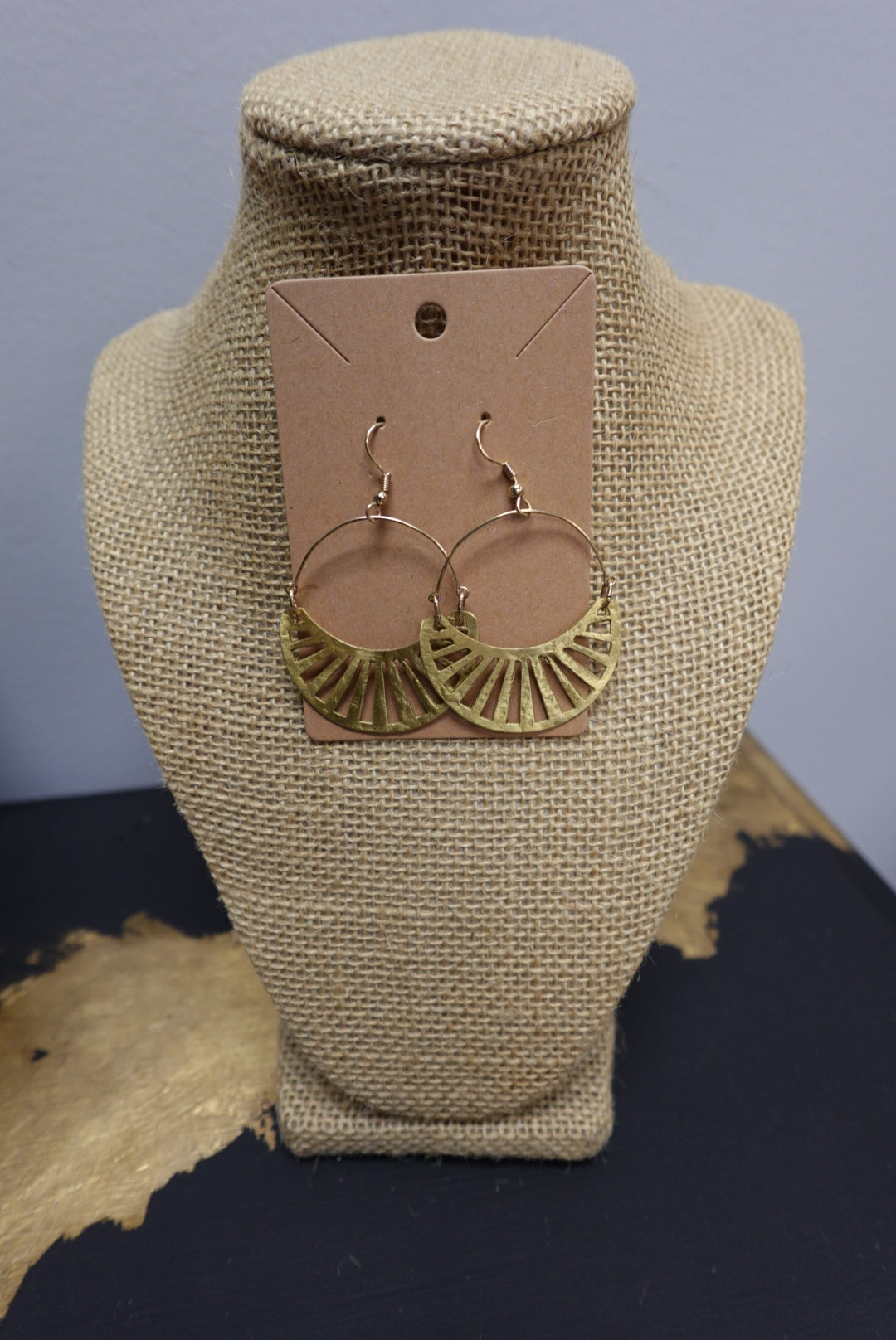 Gold Split Zebra Lines Earrings