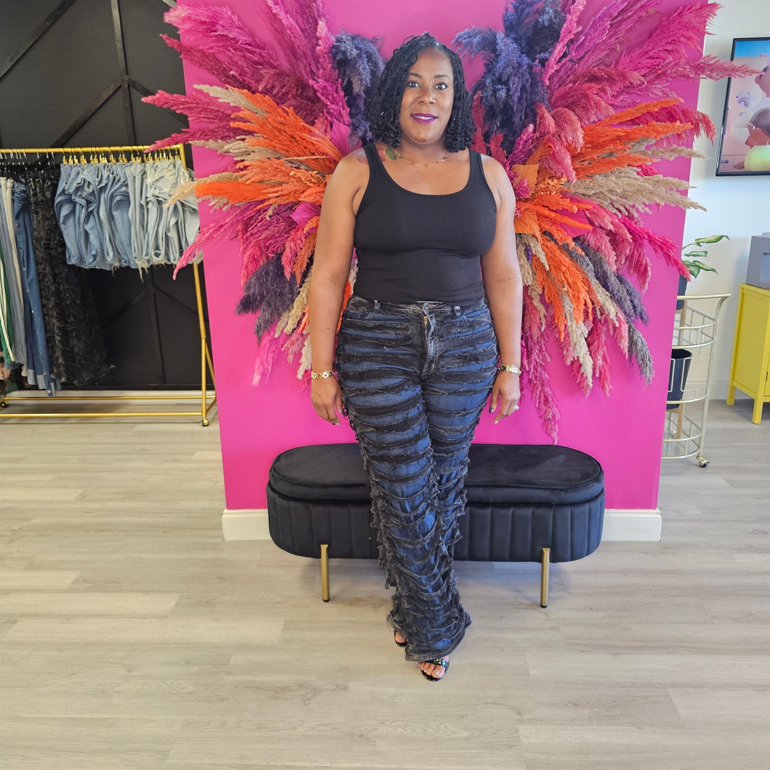 B&B Shredded Distressed Jeans