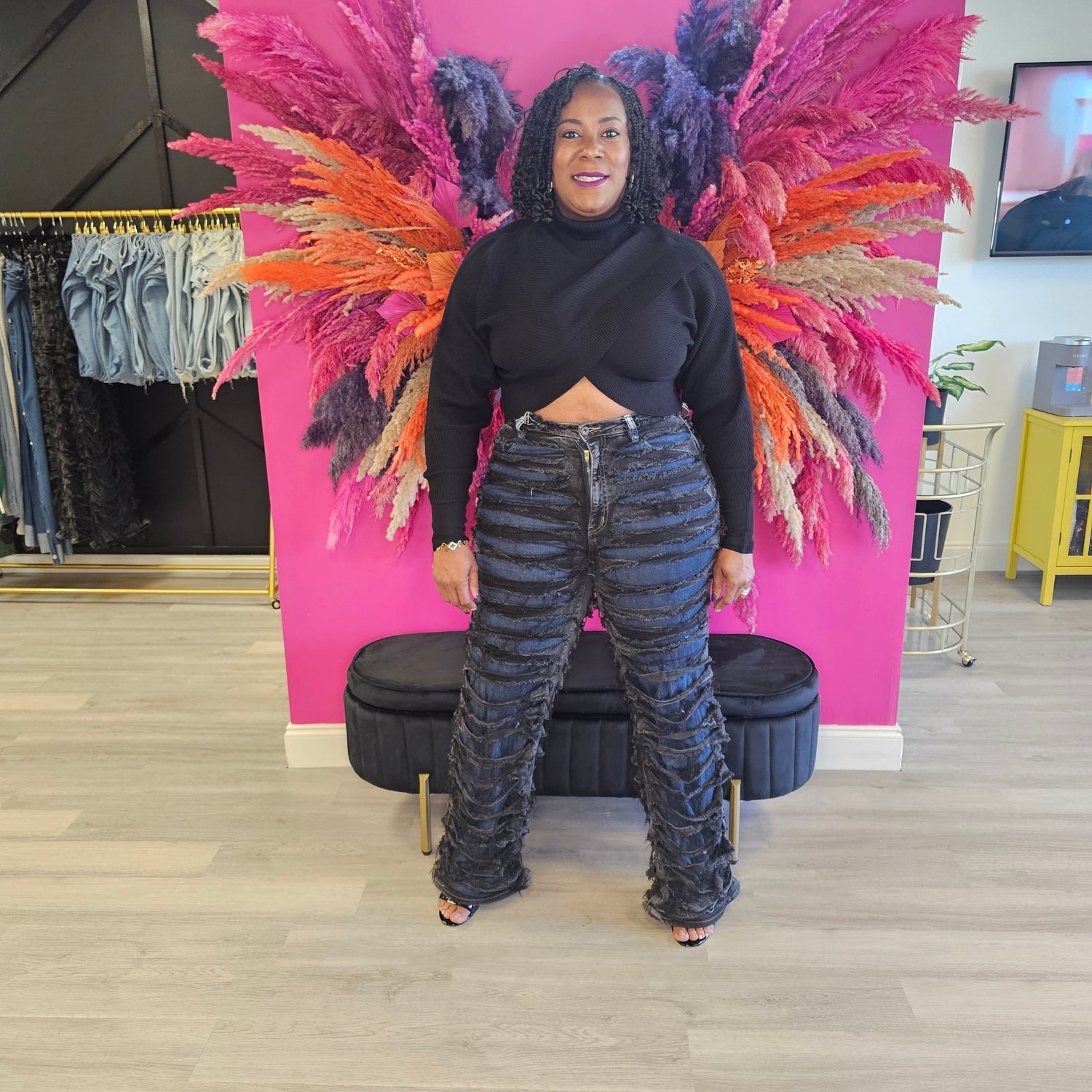 B&B Shredded Distressed Jeans