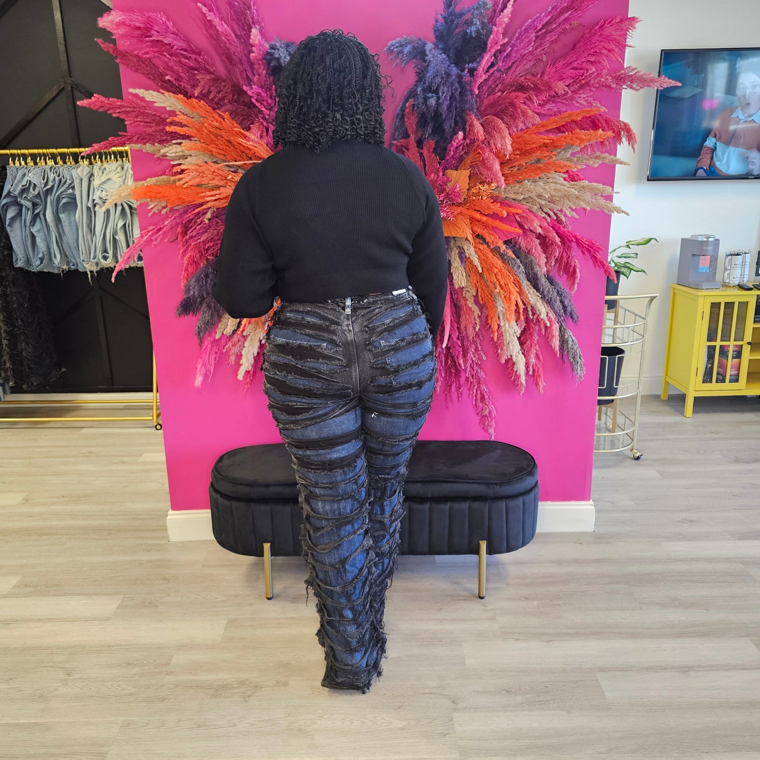 B&B Shredded Distressed Jeans