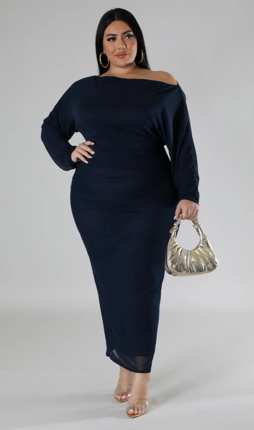Grace Navy Stretch Dress