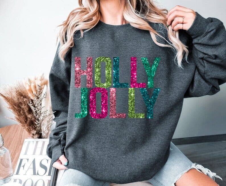 *HOLLY JOLLY* CHRISTMAS  CREWNECK SWEATSHIRT*