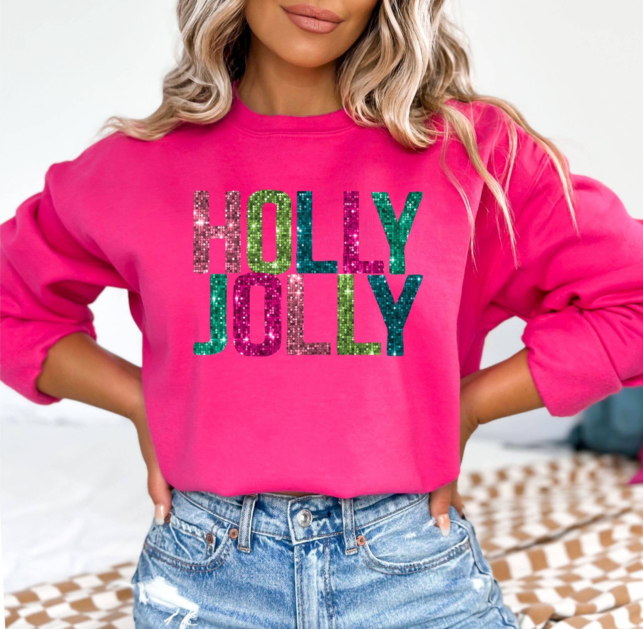 *HOLLY JOLLY* CHRISTMAS  CREWNECK SWEATSHIRT*