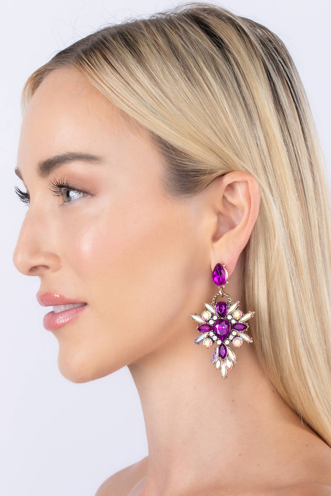 Lexy Purple Statement Earrings