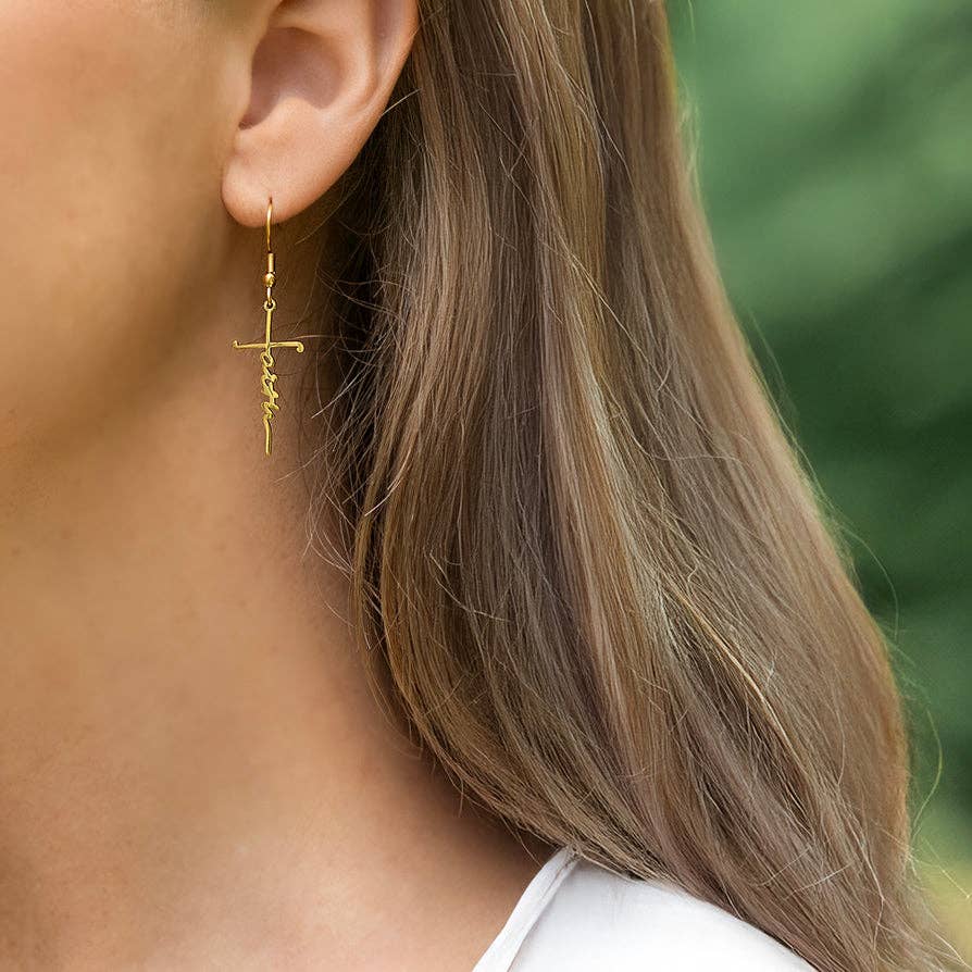Faith Cross Earrings
