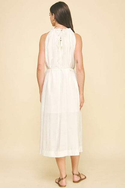 Ivory Textured Midi Dress