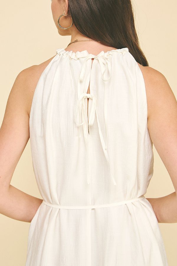 Ivory Textured Midi Dress