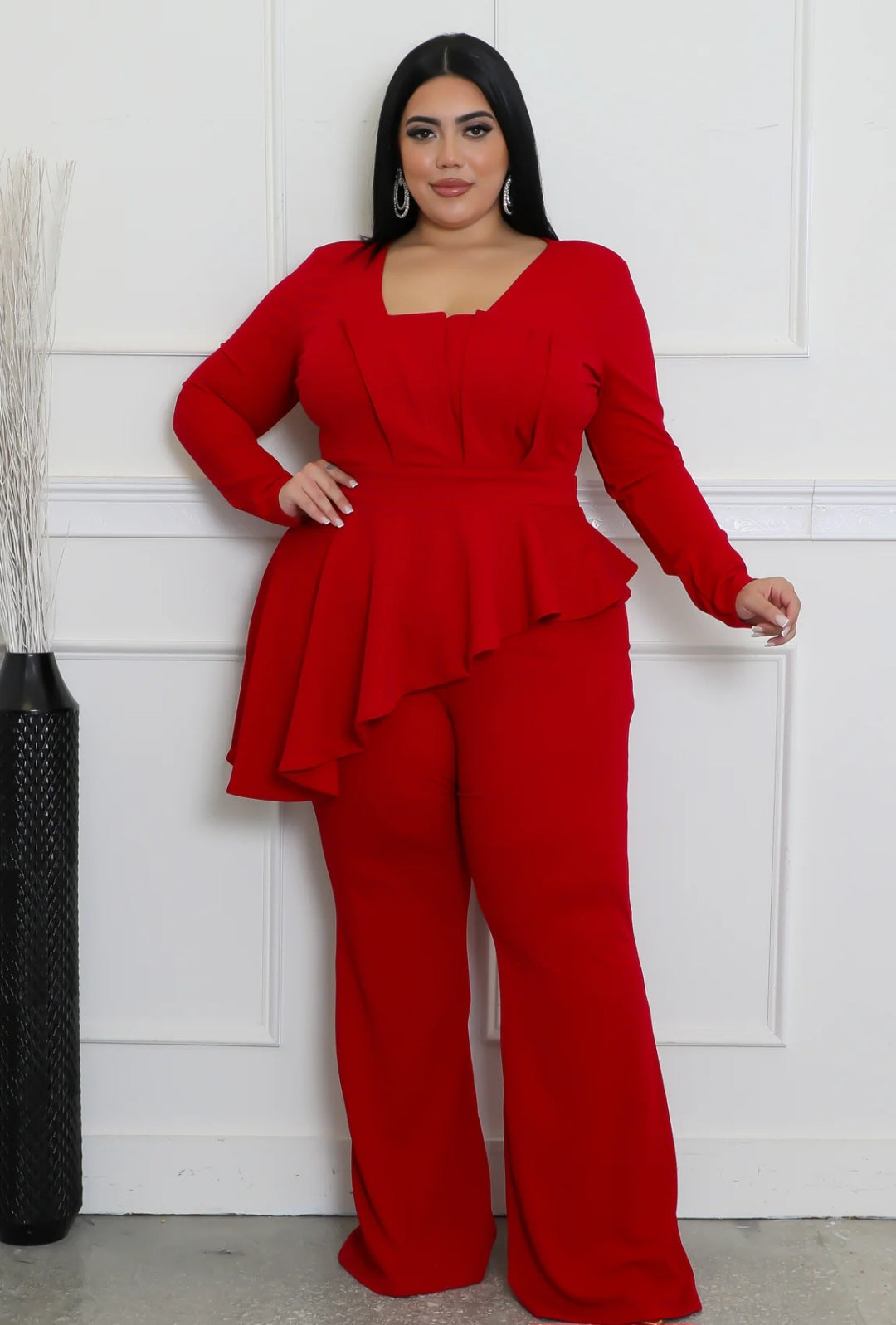 She Got Class Red Jumpsuit