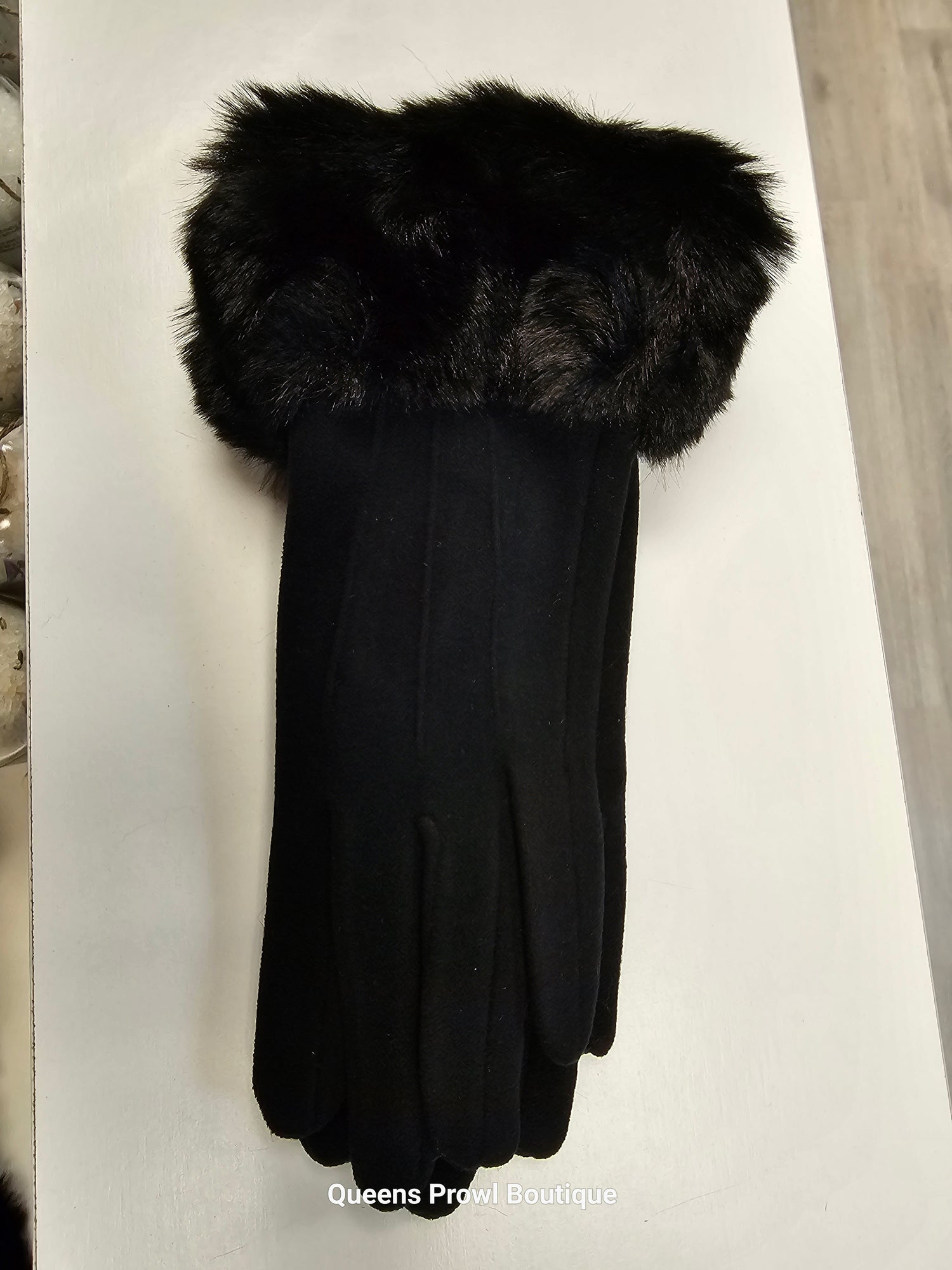 Gloves with Faux Fur Trim