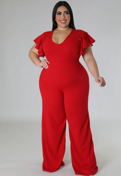 Lady in Red Jumpsuit
