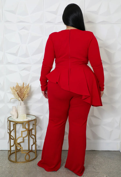 She Got Class Red Jumpsuit