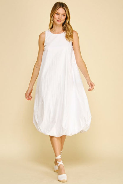 White Midi Bubble Dress