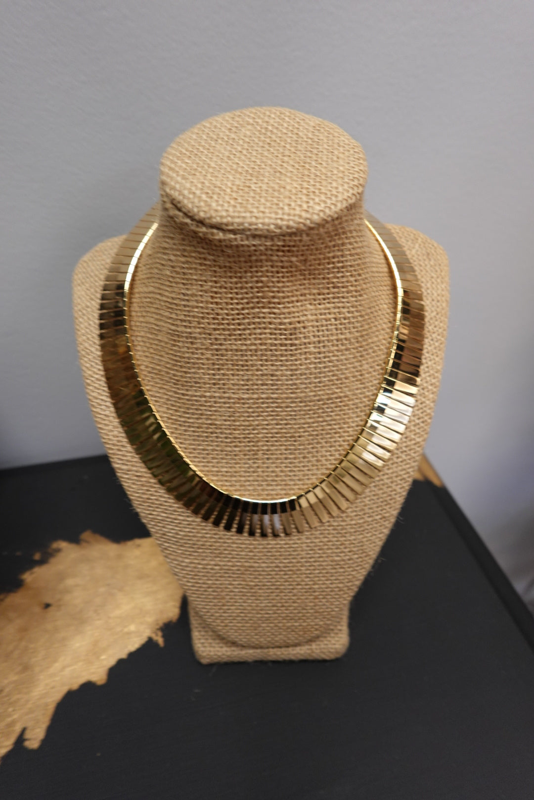 Gold Accordian Necklace