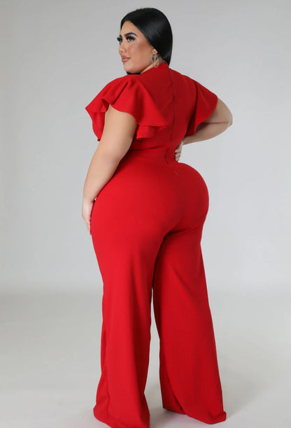 Lady in Red Jumpsuit