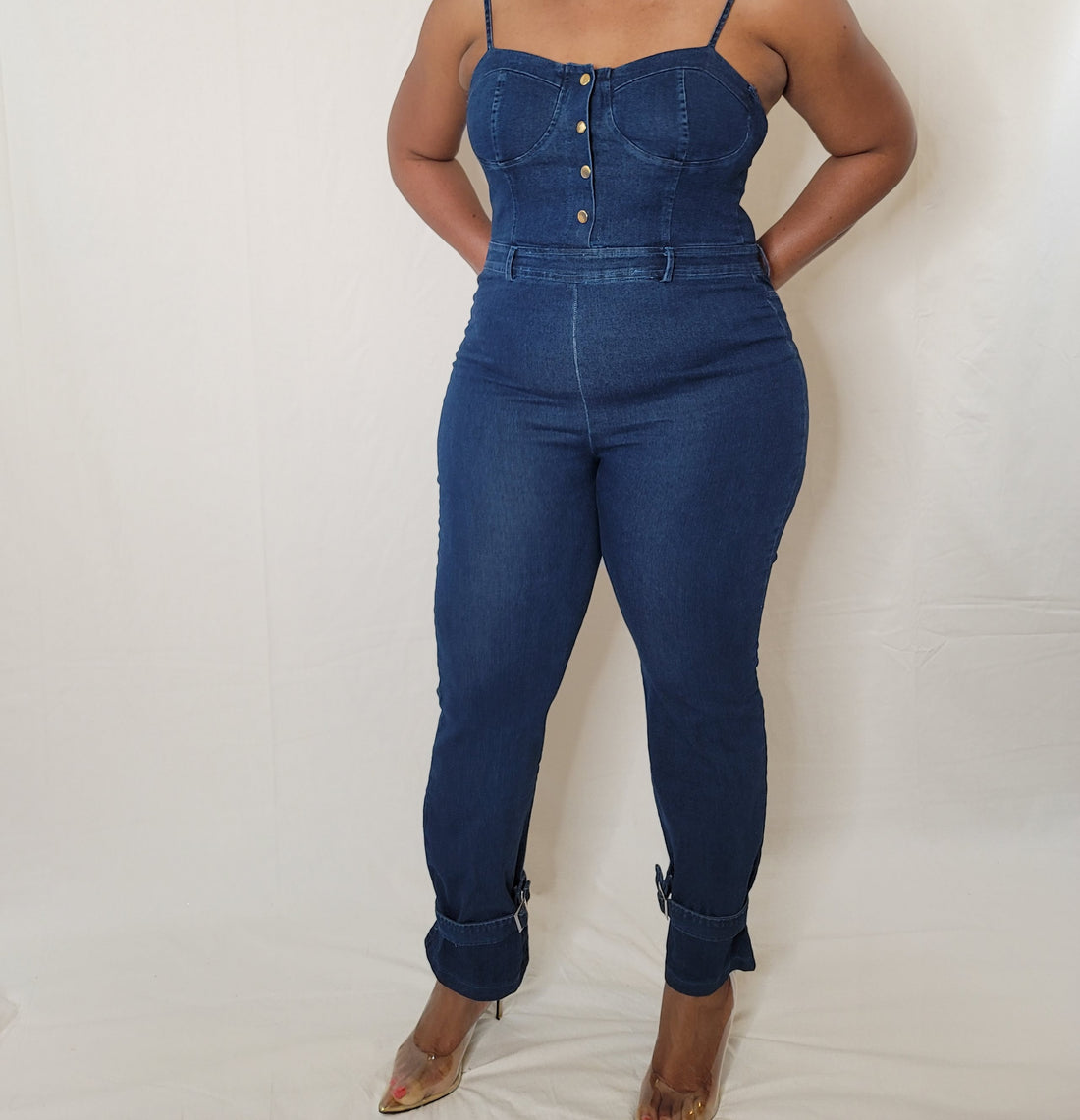 Spaghetti Strap Denim Jumpsuit