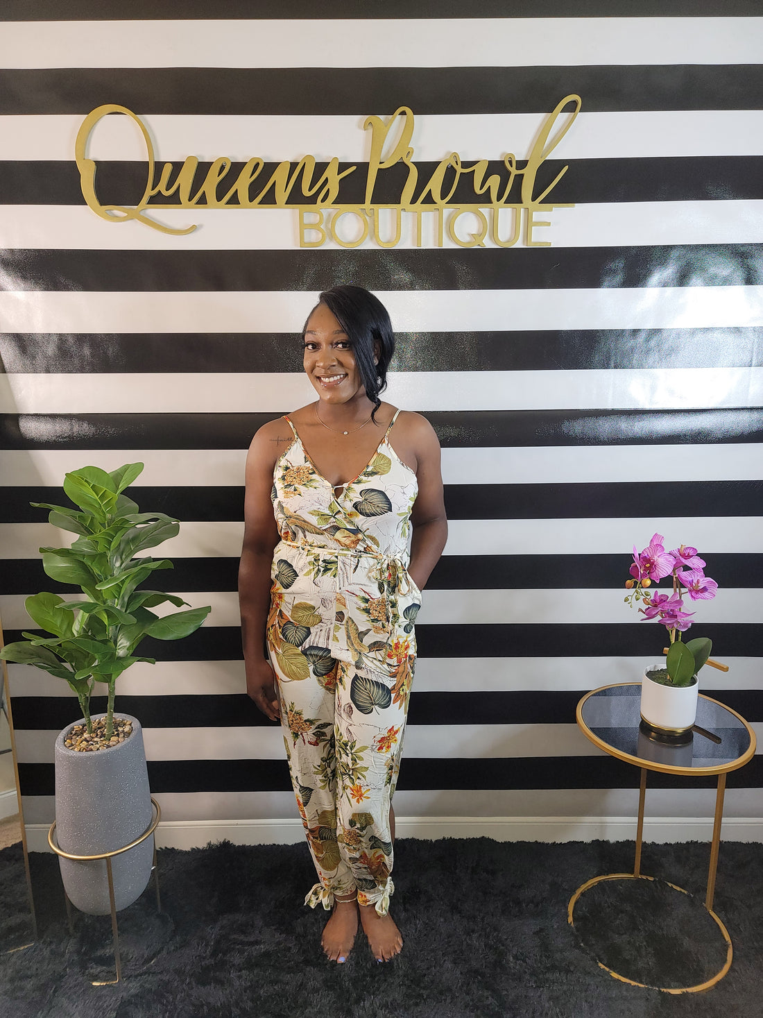 Summer Fun Cream Floral Jumpsuit