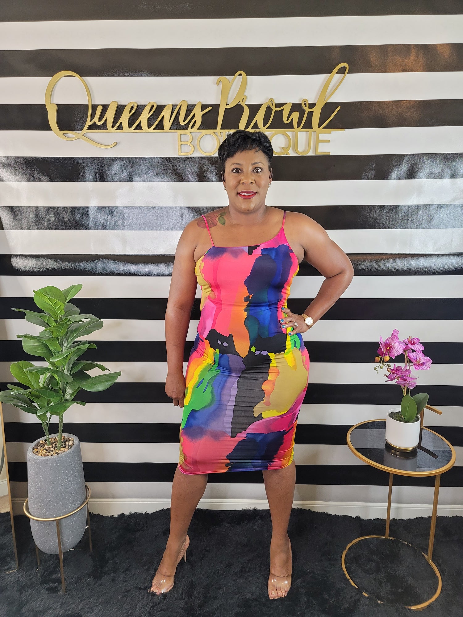 A Splash of Color Motif Dress